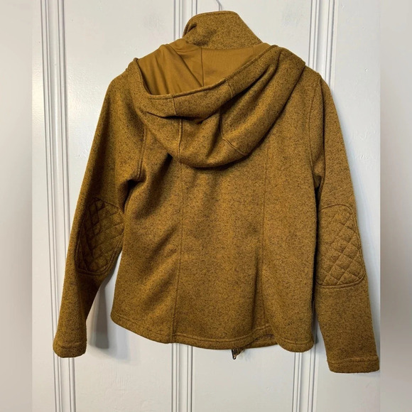 Eddie Bauer Full Zip Hoodie Quilted and Plaid Detail Heathered Gold Size‎ M - Picture 4 of 13